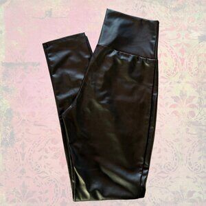 Heimish USA Faux Leather Leggings Womens Medium Shiny Black